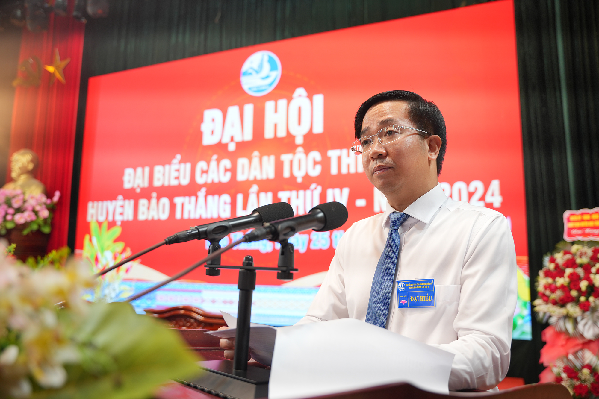 Đồng chí Trần Minh Sáng, Bí thư Huyện ủy Bảo Thắng phát biểu chỉ đạo. 7.jpg