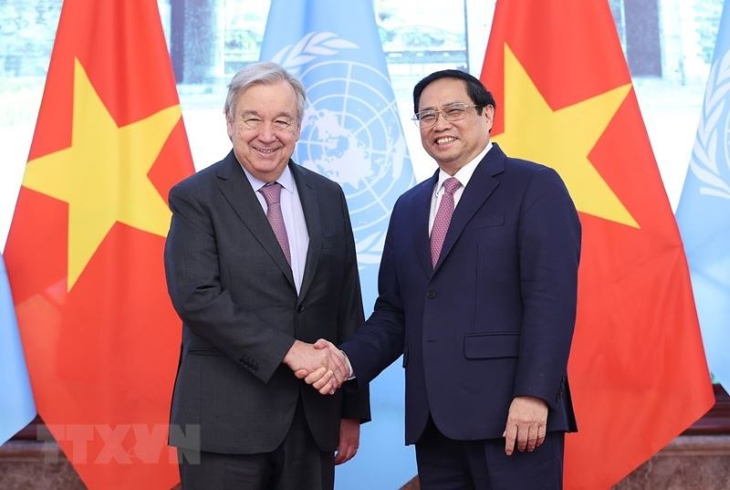 Thủ tướng Phạm Minh Chính và Tổng Thư ký Liên hợp quốc António Guterres. Thủ tướng Phạm Minh Chính và Tổng Thư ký Liên hợp quốc António Guterres.