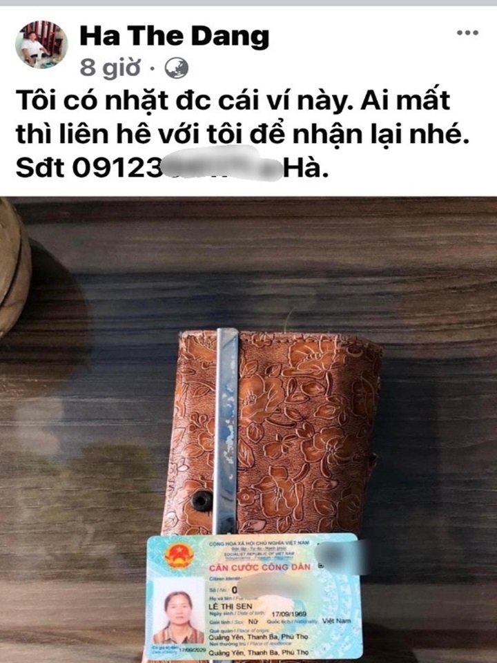 Thông tin được anh Hà đăng tải trên mạng xã hội. z4860485117300_b8fc9ae02108cd874aad63388e06ca2f.jpg