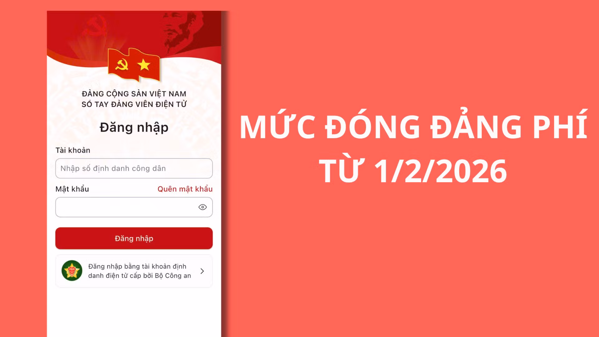 Mức đóng đảng phí từ năm 2026