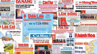 Hình ảnh trang nhất báo Đảng địa phương xuất bản ngày 1/7 sau khi sáp nhập tỉnh, thành phố