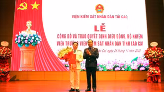 Ông Đỗ Đình Chữ được điều động, bổ nhiệm giữ chức Viện trưởng Viện Kiểm sát nhân dân tỉnh Lào Cai