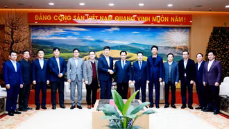 Bí thư Tỉnh ủy Trịnh Việt Hùng tiếp đoàn công tác Samsung Việt Nam đến chào xã giao