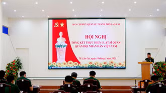 Ban CHQS thành phố Lào Cai: Tổng kết thực hiện Luật Sĩ quan Quân đội nhân dân Việt Nam