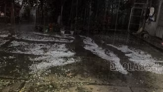 Văn Bàn xuất hiện mưa đá