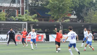 Giao lưu bóng đá giữa Hội Doanh nghiệp trẻ tỉnh với Hiệp hội Doanh nhân thanh niên châu Hồng Hà