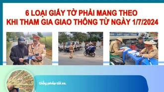 [Infographic] 6 loại giấy tờ phải mang theo khi tham giao thông từ ngày 1/7/2024