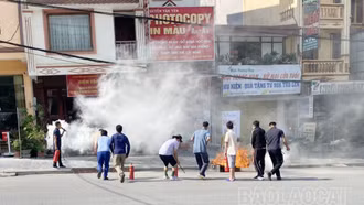 Phường Phan Si Păng tổ chức diễn tập phương án chữa cháy và cứu nạn, cứu hộ