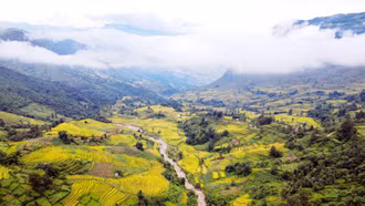 Mùa lúa vàng ở thung lũng di sản quốc gia ruộng bậc thang Thề Pả 