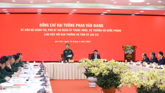 Đại tướng Phan Văn Giang, Bộ trưởng Bộ Quốc phòng làm việc với Ban Thường vụ Tỉnh ủy Lào Cai