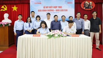 Báo Lào Cai và Báo Bình Dương ký kết hợp tác