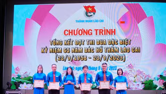 Thành đoàn Lào Cai tổ chức tổng kết đợt thi đua đặc biệt chào mừng Kỷ niệm 65 năm Bác Hồ thăm Lào Cai