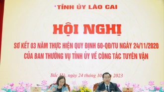 Sơ kết 3 năm thực hiện Quy định số 60-QĐ/TU của Ban Thường vụ Tỉnh ủy về công tác tuyên vận