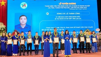 2 cán bộ Đoàn Khối Cơ quan - Doanh nghiệp tỉnh Lào Cai được tuyên dương tại Liên hoan Thanh niên tiên tiến Đoàn Khối Cơ quan và Doanh nghiệp các tỉnh, thành phố phía Bắc