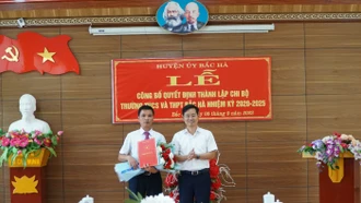 Công bố quyết định thành lập Chi bộ Trường THCS và THPT Bắc Hà