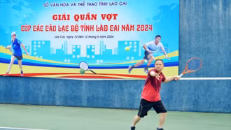 65 vận động viên tham gia Giải Quần vợt Cup các câu lạc bộ tỉnh Lào Cai năm 2024