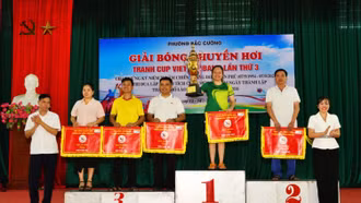 Phường Bắc Cường tổ chức thành công Giải bóng chuyền hơi tranh Cúp Vietcombank lần thứ 3