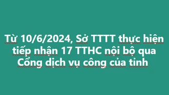 Sở Thông tin và Truyền thông Lào Cai tiếp nhận 17 thủ tục hành chính nội bộ qua Cổng dịch vụ công của tỉnh