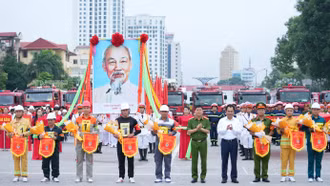 Lào Cai xếp thứ 5 tại hội thi nghiệp vụ chữa cháy, cứu nạn, cứu hộ tổ liên gia an toàn phòng cháy, chữa cháy vòng 2, khu vực I