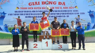 Đội bóng Công an huyện vô địch Giải Bóng đá thanh niên huyện Bắc Hà lần thứ IX, năm 2024