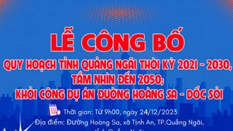 Lễ công bố Quy hoạch tỉnh Quảng Ngãi thời kỳ 2021 - 2030, tầm nhìn đến 2050; khởi công dự án đường Hoàng Sa - Dốc Sỏi