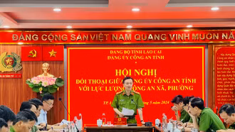 Đối thoại giữa Đảng ủy, lãnh đạo Công an tỉnh với chi ủy, chỉ huy công an các xã, phường trên địa bàn thành phố Lào Cai