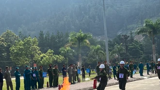 Si Ma Cai và Bát Xát tổ chức hội thao nghiệp vụ chữa cháy và cứu nạn, cứu hộ