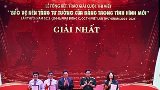 Lễ tổng kết và trao giải Cuộc thi viết 'Bảo vệ nền tảng tư tưởng của Đảng trong tình hình mới'