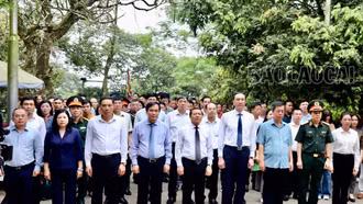Đoàn công tác Ban Tuyên giáo Trung ương dâng hương tưởng niệm các Vua Hùng