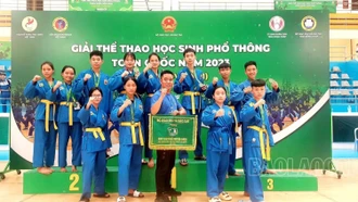 Đoàn vận động viên học sinh Lào Cai giành Huy chương Vàng tại Giải Thể thao học sinh phổ thông toàn quốc