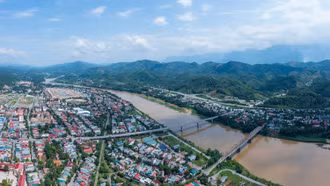 Trung tâm huyện lỵ Bảo Thắng nhìn từ trên cao