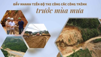 Đẩy nhanh tiến độ thi công các công trình trước mùa mưa