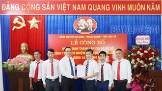 Thành lập Chi bộ Công ty TNHH Một thành viên Xây dựng và Thương mại 208