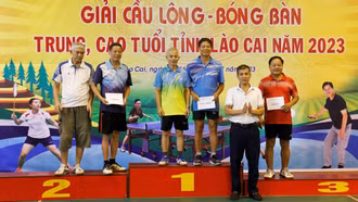 Bế mạc Giải cầu lông - bóng bàn trung, cao tuổi năm 2023