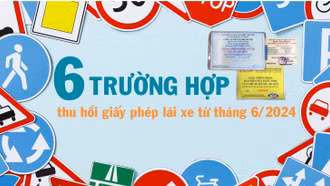 [Infographic] 6 trường hợp thu hồi giấy phép lái xe từ tháng 6/2024