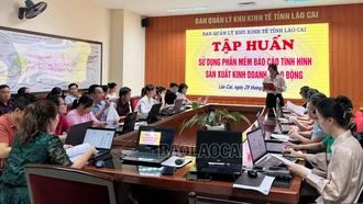 Ban Quản lý Khu kinh tế tỉnh tập huấn hướng dẫn sử dụng phần mềm báo cáo tình hình sản xuất, kinh doanh - lao động