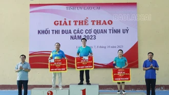 Văn phòng Tỉnh ủy Nhất toàn đoàn Giải thể thao Khối Thi đua các cơ quan Tỉnh ủy năm 2023