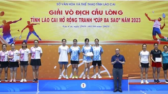 Bế mạc Giải vô địch Cầu lông tỉnh Lào Cai mở rộng tranh “Cúp Ba Sao” năm 2023