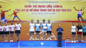 Bế mạc Giải vô địch Cầu lông tỉnh Lào Cai mở rộng tranh “Cúp Ba Sao” năm 2023