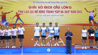 Bế mạc Giải vô địch Cầu lông tỉnh Lào Cai mở rộng tranh “Cúp Ba Sao” năm 2023