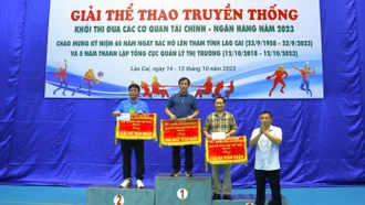 Ngân hàng Nhà nước Việt Nam Chi nhánh Lào Cai nhất toàn đoàn Giải thể thao truyền thống Khối thi đua các cơ quan tài chính - ngân hàng năm 2023