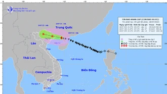 Bão số 1 cách Móng Cái 140km, gió giật cấp 14