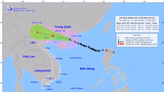 Bão số 1 di chuyển nhanh, áp sát Móng Cái (Quảng Ninh)
