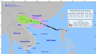 Bão số 1 di chuyển nhanh, áp sát Móng Cái (Quảng Ninh)