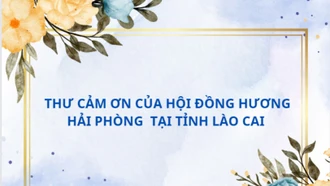 Thư cảm ơn của Hội Đồng hương Hải Phòng tại tỉnh Lào Cai