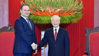 Tổng Bí thư Nguyễn Phú Trọng tiếp Thủ tướng Belarus