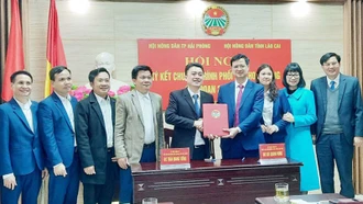 Hội Nông dân tỉnh Lào Cai và thành phố Hải Phòng ký kết hợp tác giai đoạn 2024 - 2028