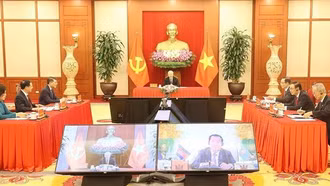 Tổng Bí thư Nguyễn Phú Trọng điện đàm trực tuyến với Chủ tịch Đảng Nhân dân Campuchia, Thủ tướng Chính phủ Campuchia