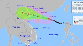 Thời tiết ngày 17/7: Bão số 1 giật cấp 15 gây mưa rất to ở Bắc Bộ