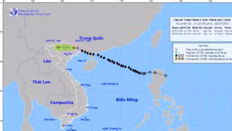Bão số 1 suy yếu thành áp thấp nhiệt đới, chiều tối nay khu vực Đông Bắc mưa lớn